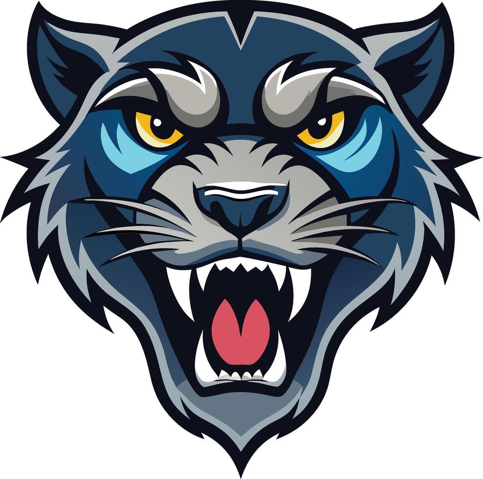 Drawing of a Angry panther vector