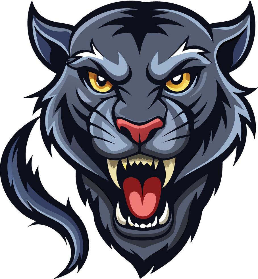Drawing of a Angry panther vector