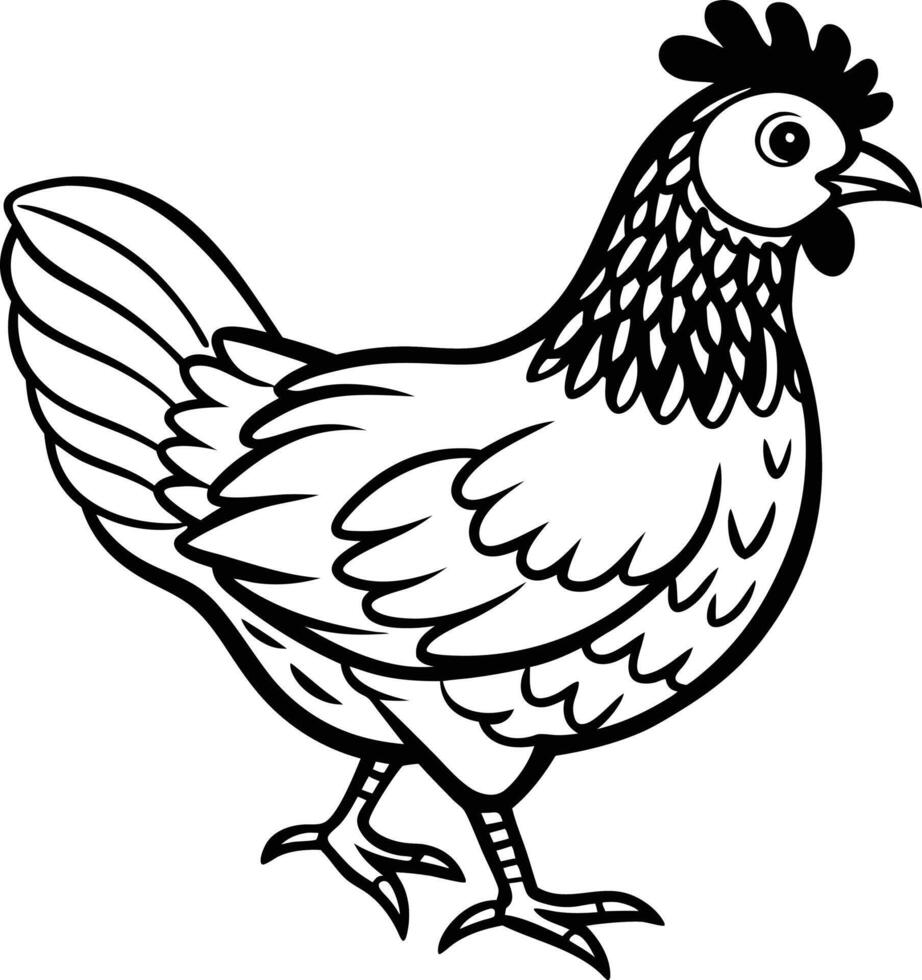 chicken drawing of Baby coloring page vector