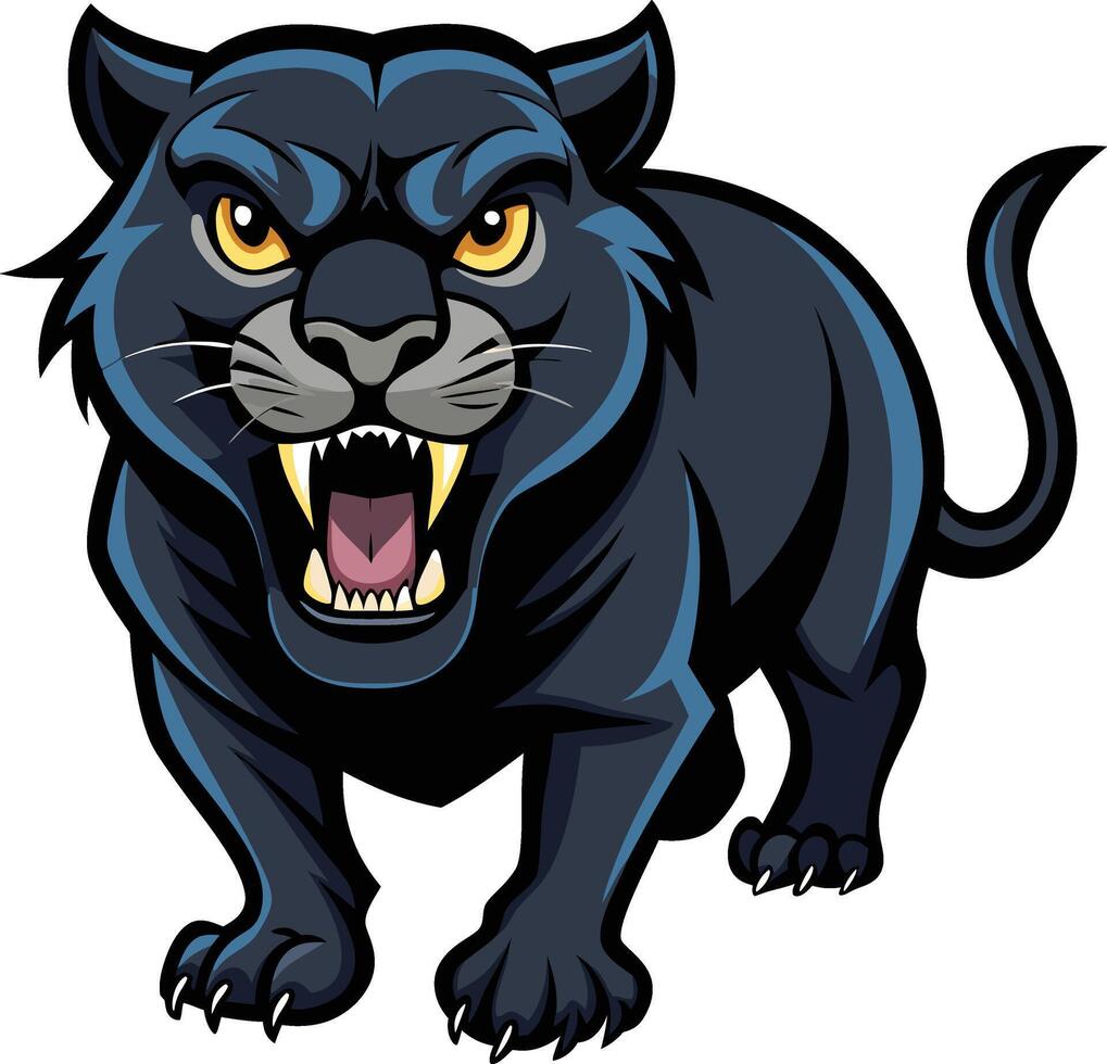 Drawing of a Angry panther vector