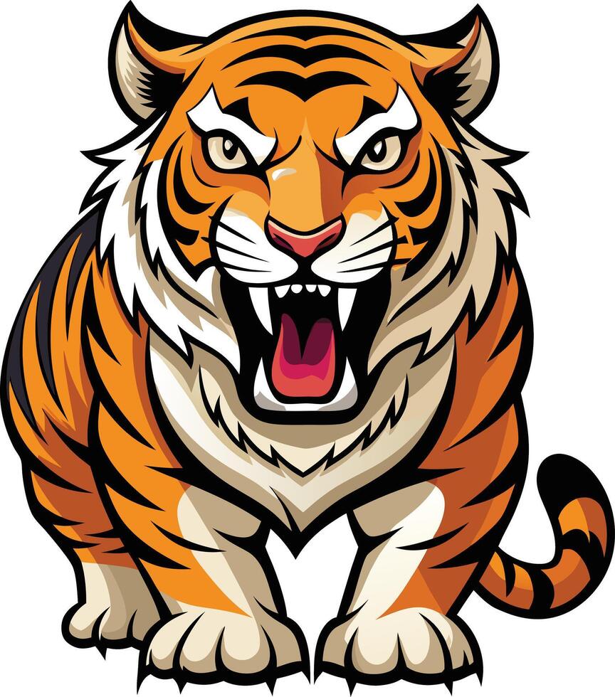 Drawing of Angry Tiger vector