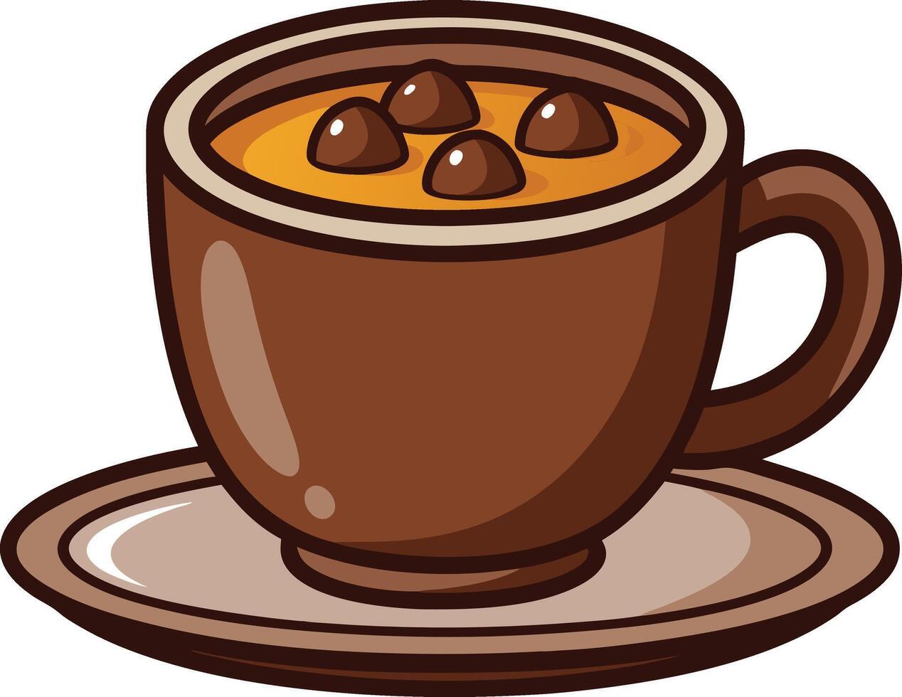 Illustration Of Coffee Cup With Chocolate vector