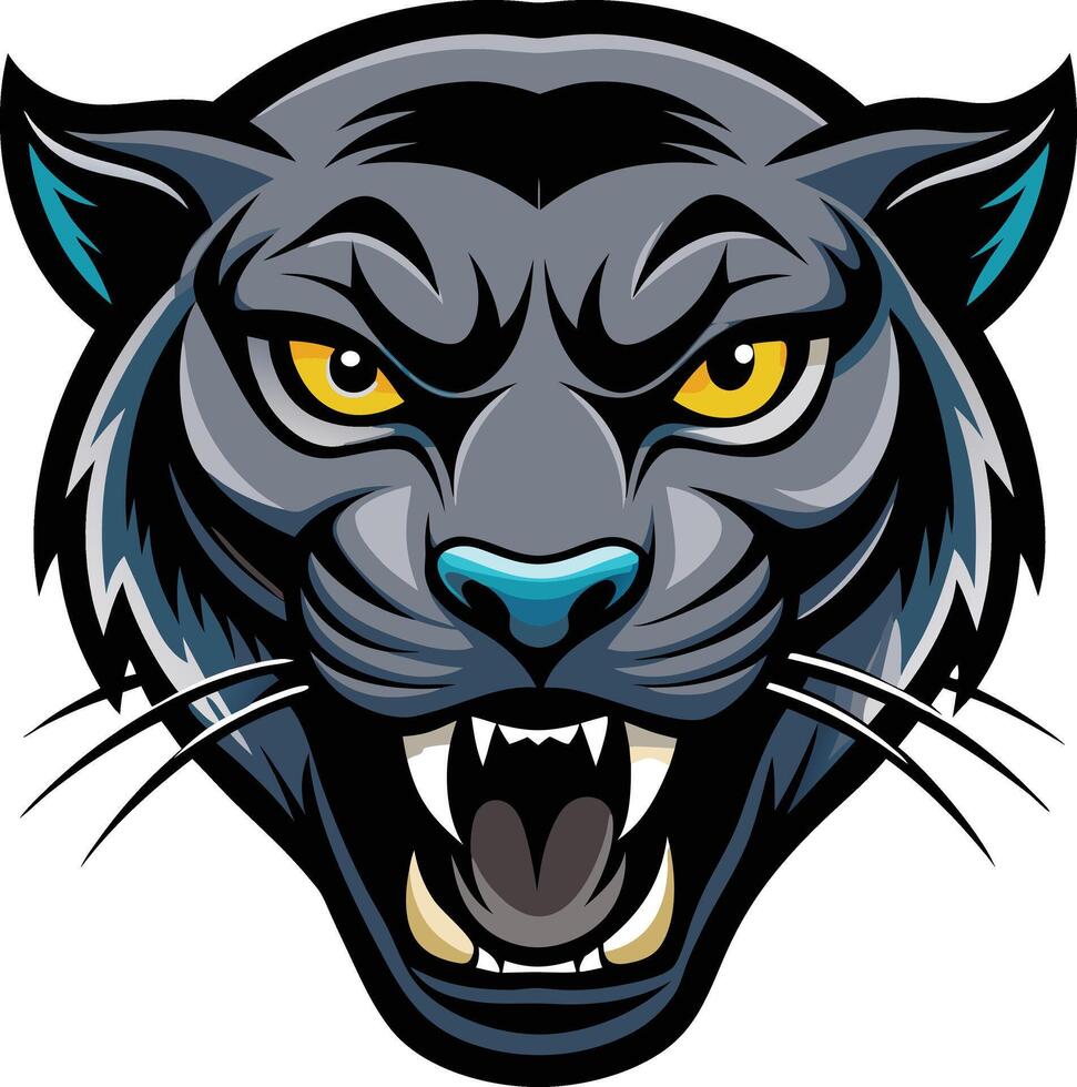 Drawing of a Angry panther vector