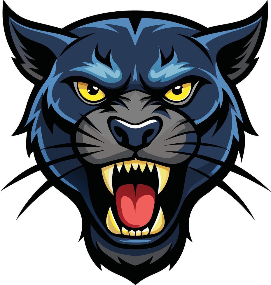 Drawing of a Angry panther vector