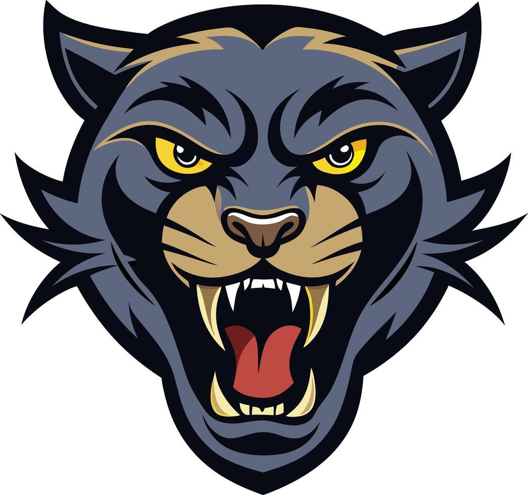 Drawing of a Angry panther vector