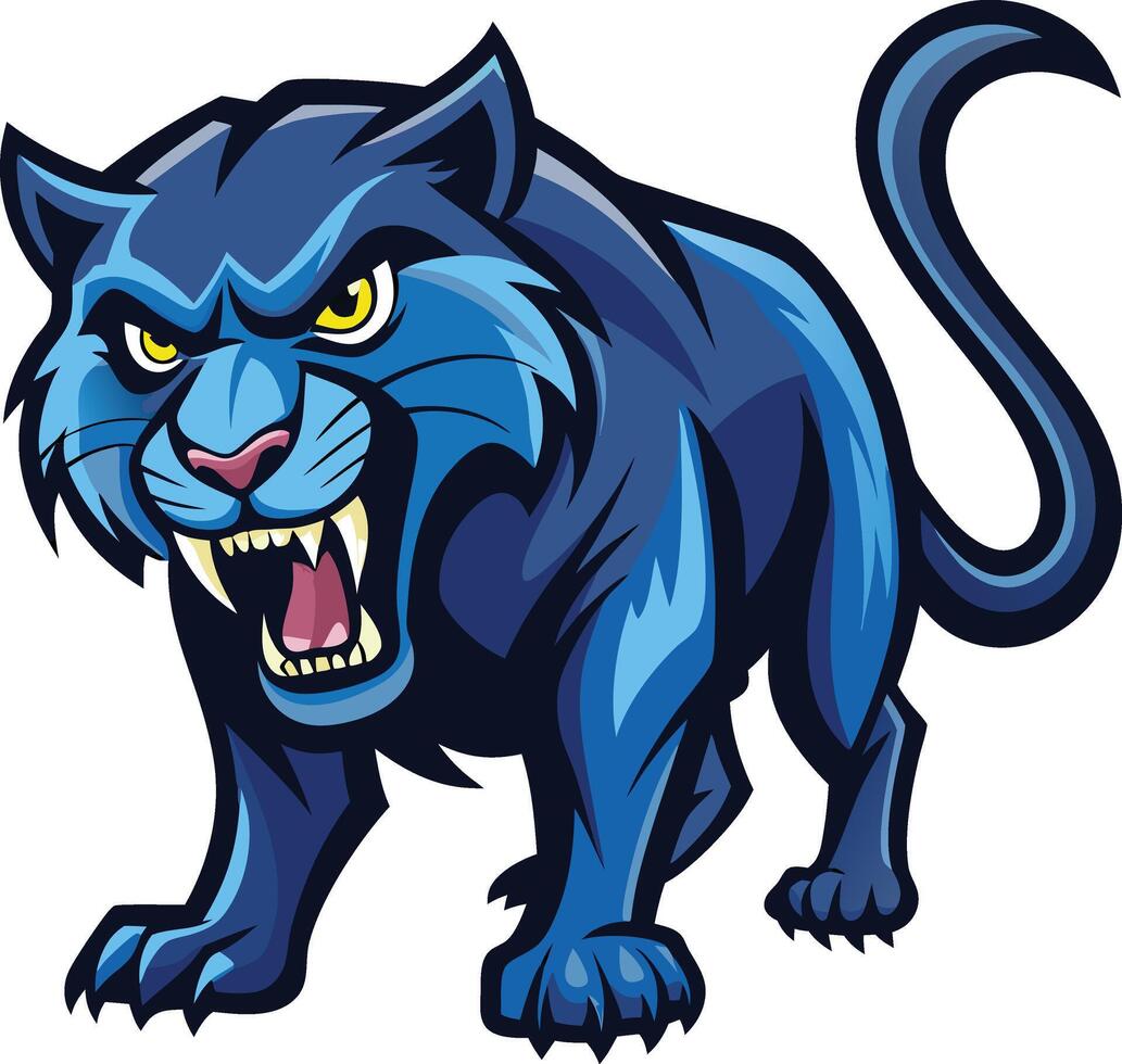 Drawing of a Angry panther vector