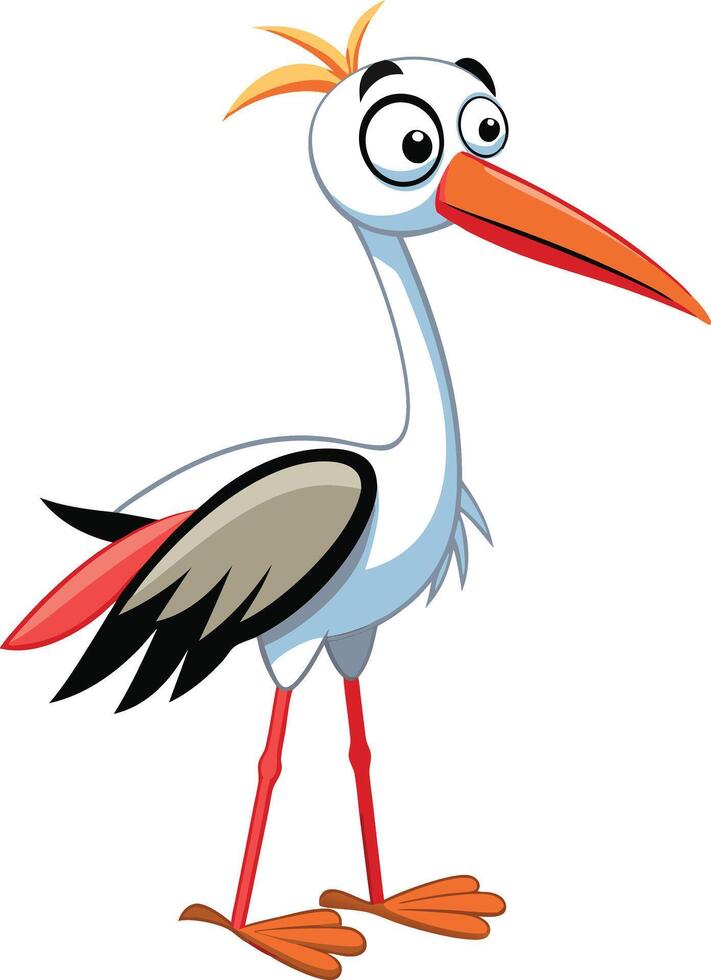 Drawing of a stork vector