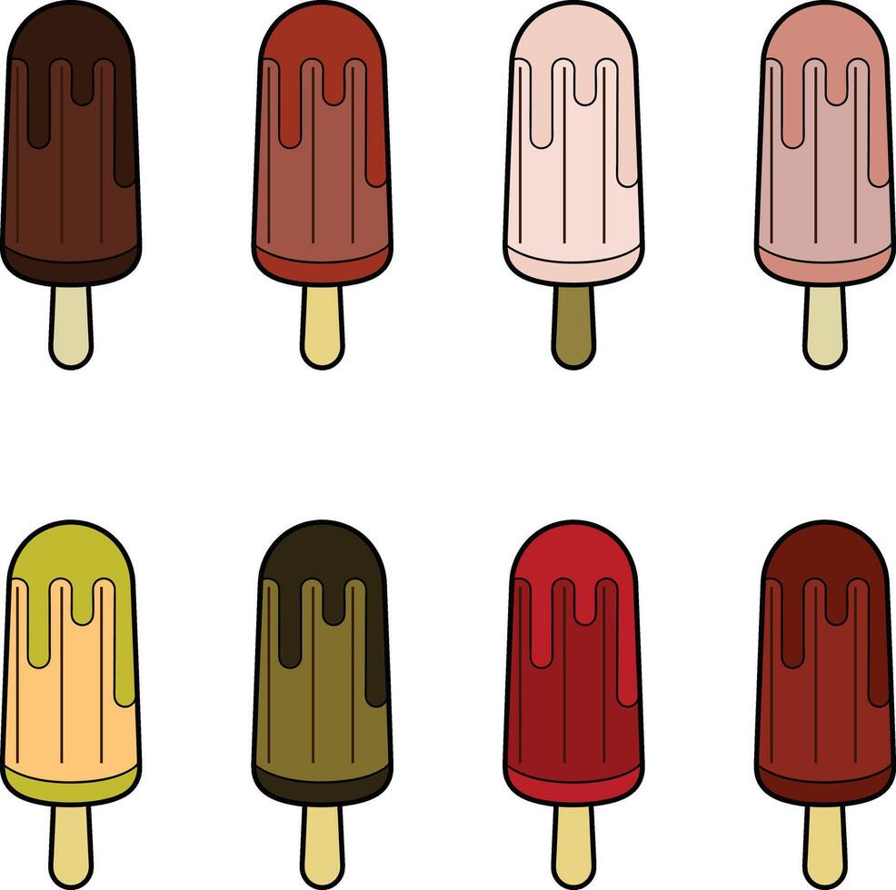Set Collection of Cute Ice Cream vector