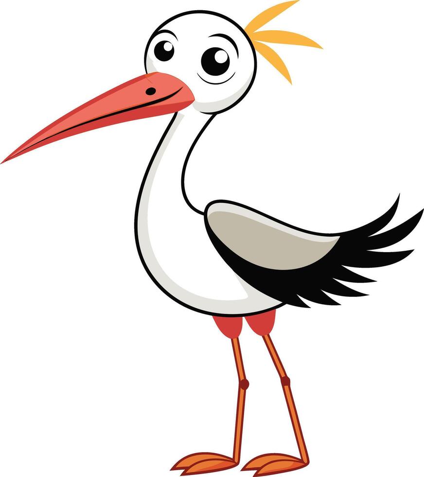 Drawing of a stork vector