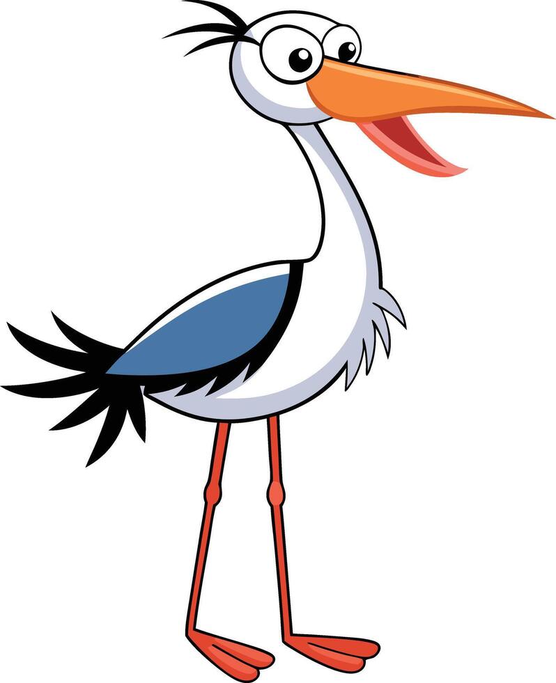 Drawing of a stork vector