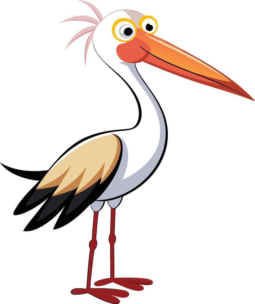 Drawing of a stork vector