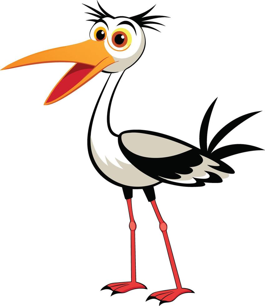 Drawing of a stork vector