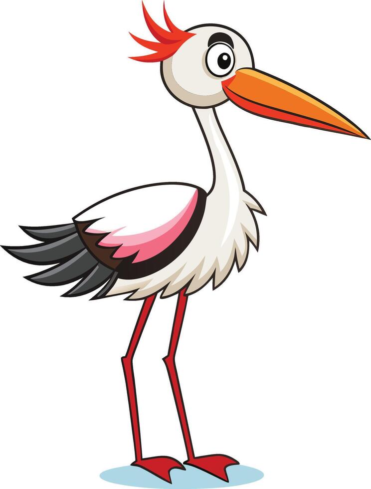 Drawing of a stork vector