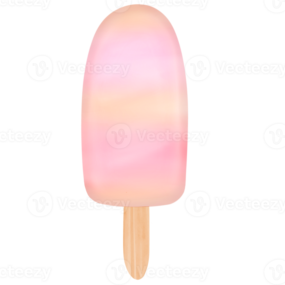 Pink and yellow ice cream on a transparent background png