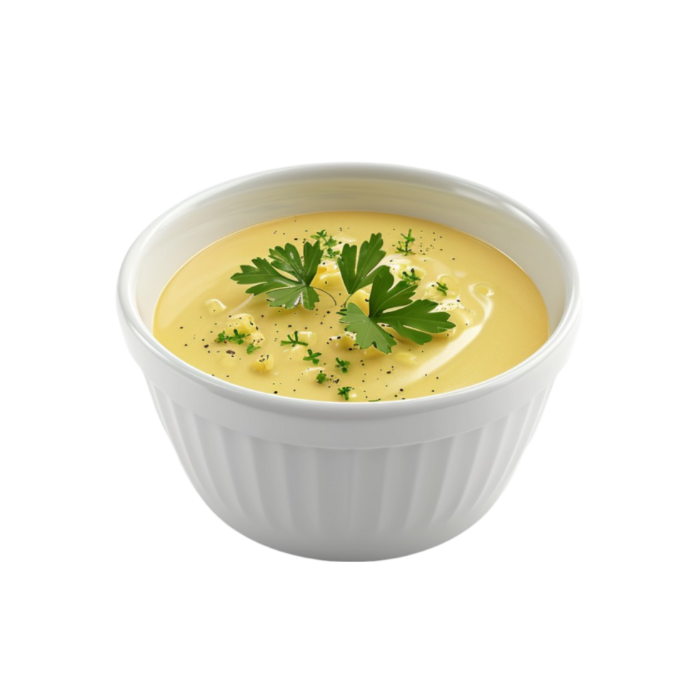 Mustard Sauce in Bowl Isolated on transparent background AI-Generative png