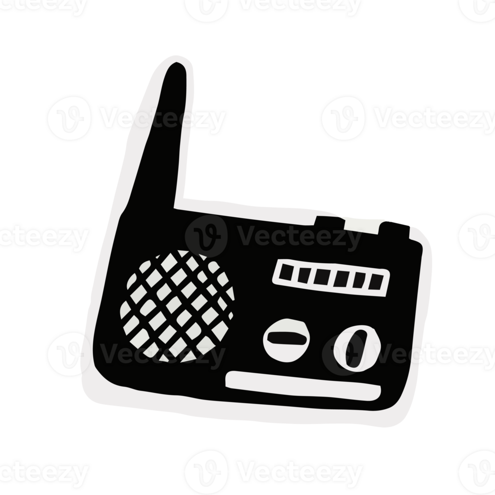 Doodle hand draw illustration elements, cute decoration, Black and White. On Transparent Background. png