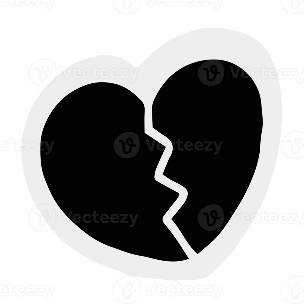 Doodle hand draw illustration elements, cute decoration, Black and White. On Transparent Background. png
