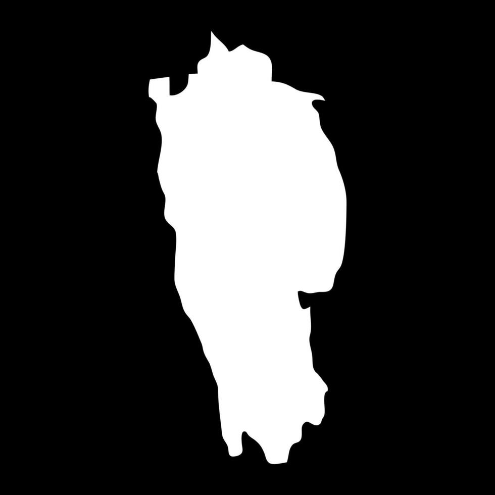 Mizoram state map, administrative division of India. illustration. vector
