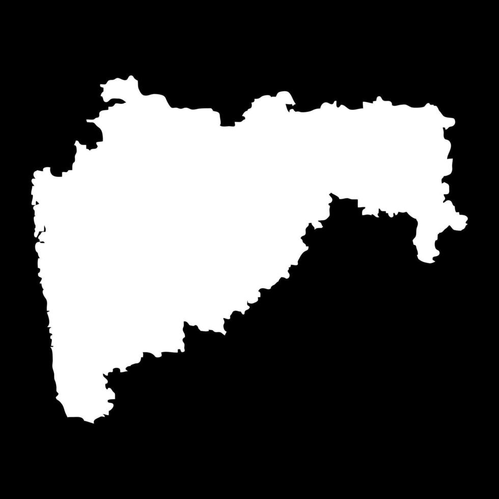 Maharashtra state map, administrative division of India. illustration. vector