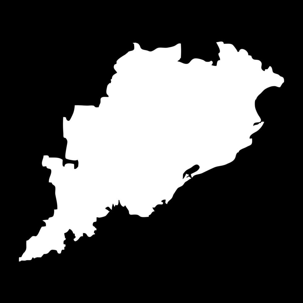 Odisha state map, administrative division of India. illustration. vector