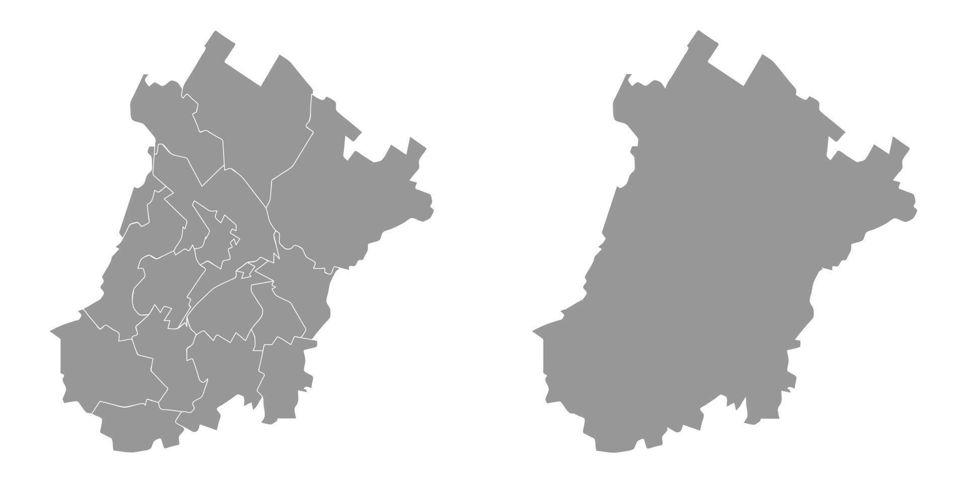 Chechnya map, administrative division of Russia. illustration. vector
