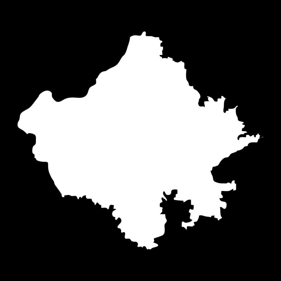 Rajasthan state map, administrative division of India. illustration. vector