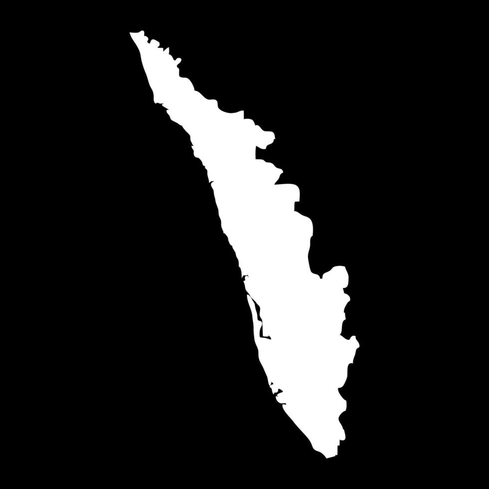 Kerala state map, administrative division of India. illustration. vector