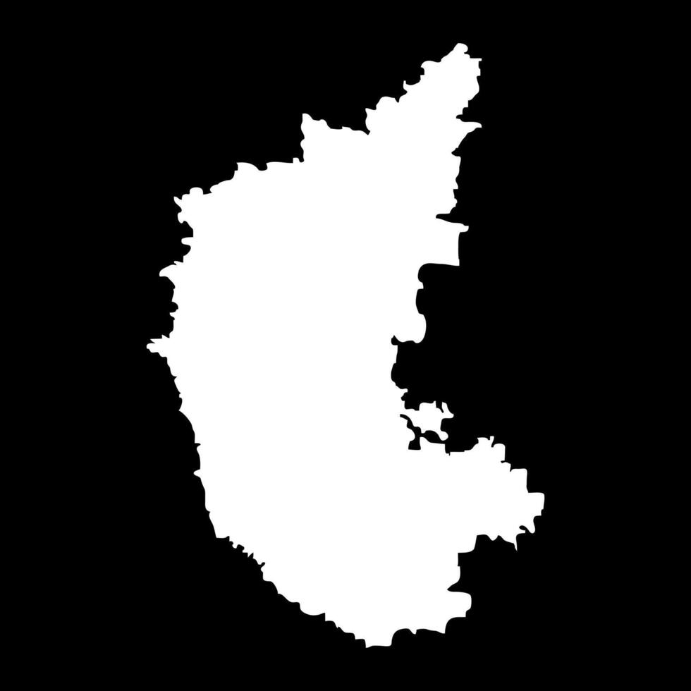 Karnataka state map, administrative division of India. illustration. vector