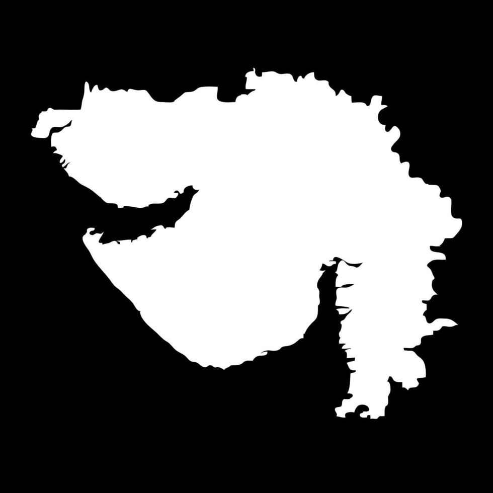 Gujarat state map, administrative division of India. illustration. vector