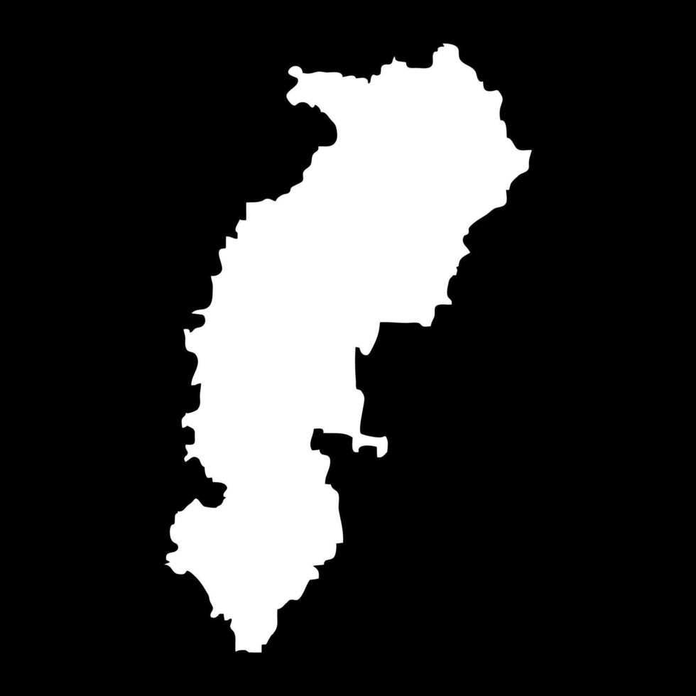 Chhattisgarh state map, administrative division of India. illustration. vector