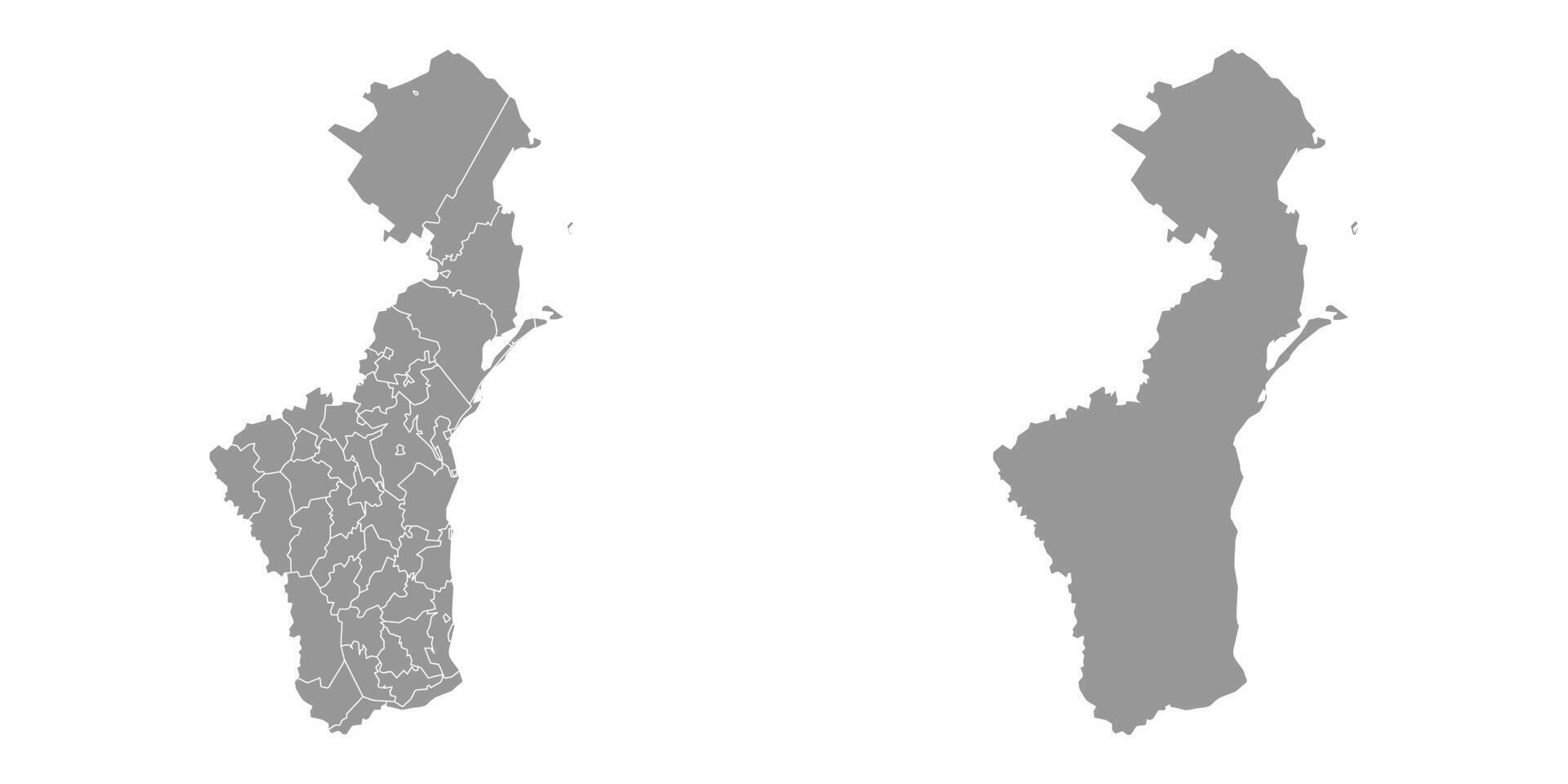 Dagestan map, administrative division of Russia. illustration. vector