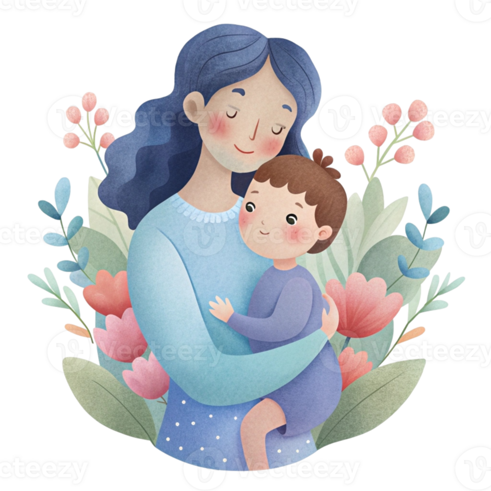 aigenerated mother and son png