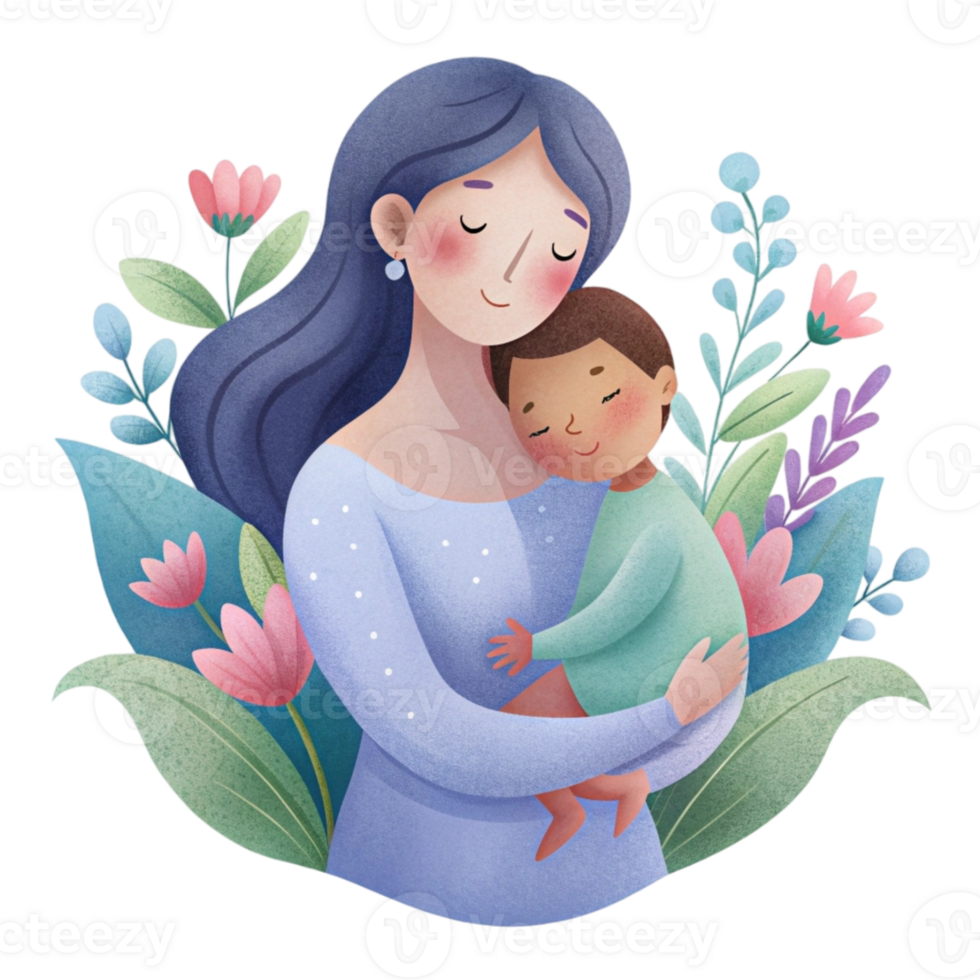 aigenerated mother and son png