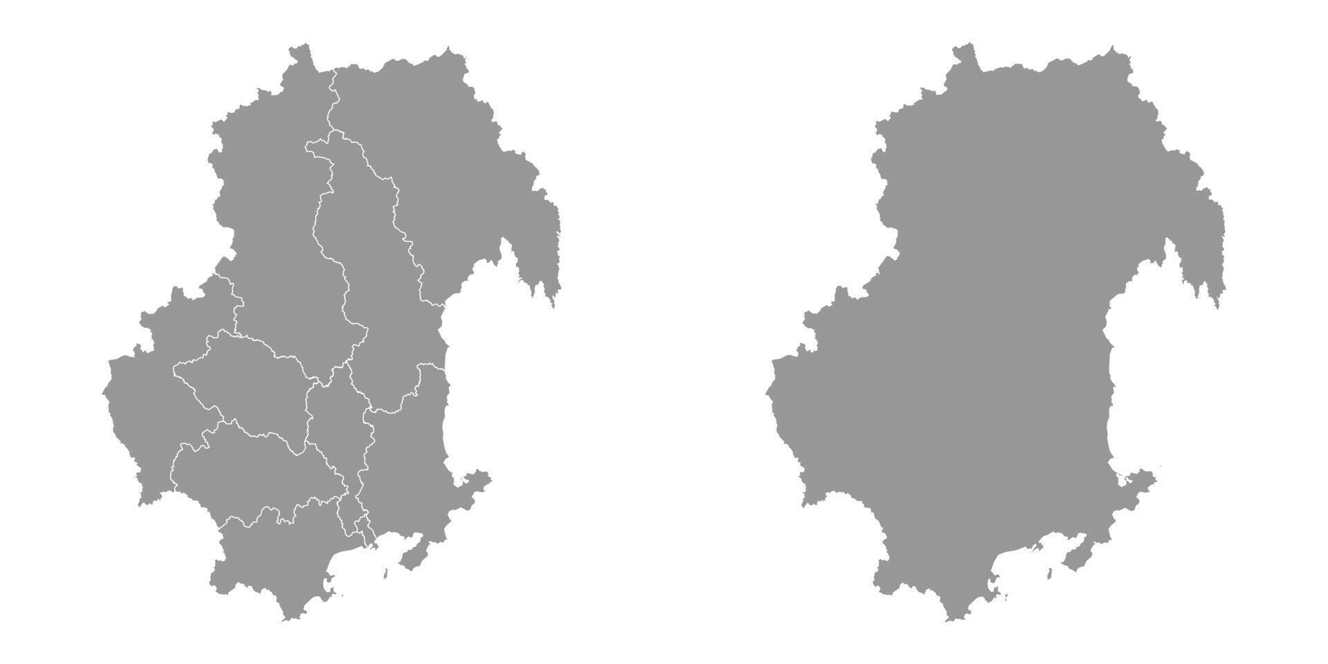 Magadan Oblast map, administrative division of Russia. illustration. vector