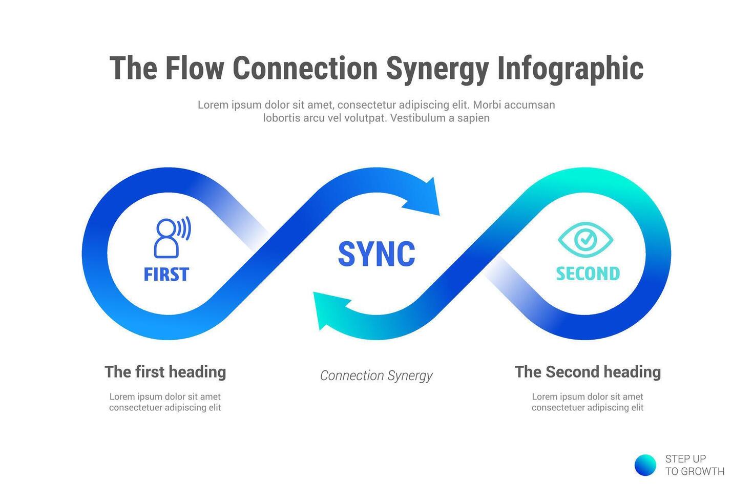 Flow Connection Synergy Infographic vector