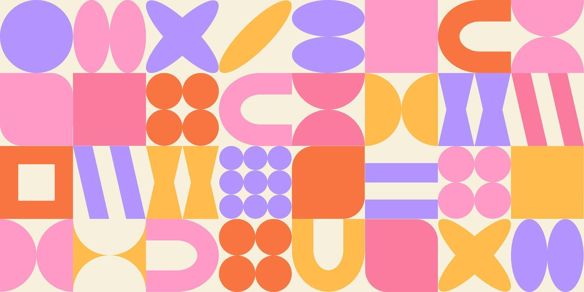 Brutalism abstract background. Simple geometric shapes, illustration vector