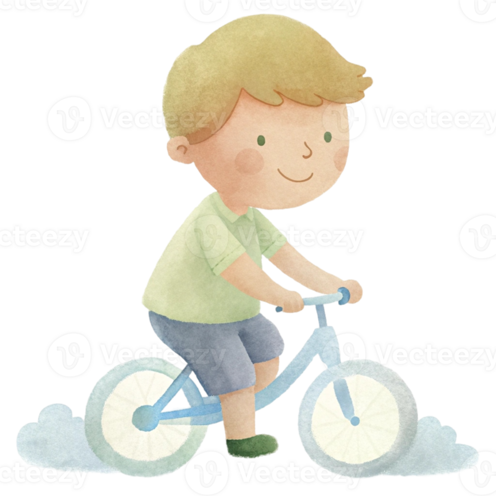 aigenerated boy riding a bike png