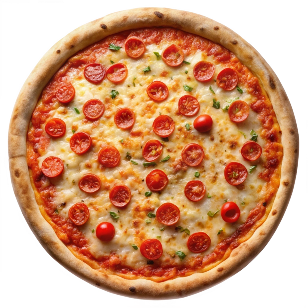 Delicious pizza on transparent background png