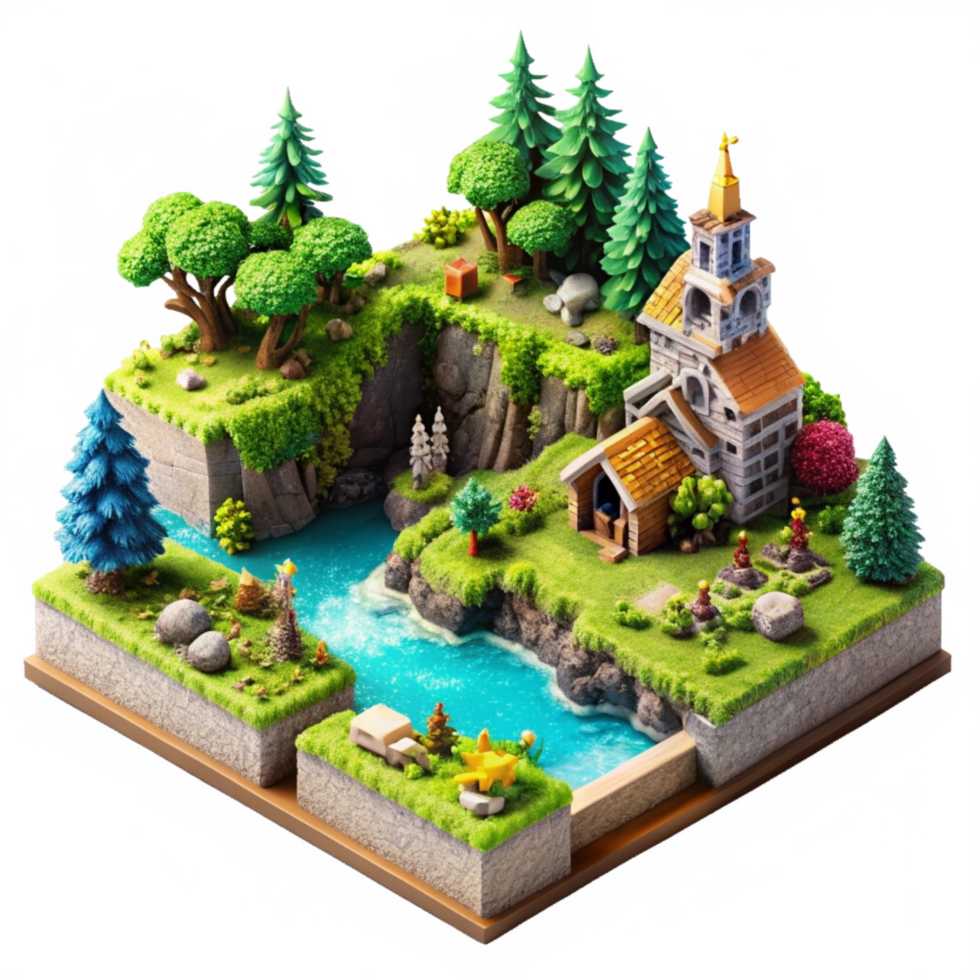 Beautiful High Quality 3d Isometric View Image Isolated on Transparent Background png