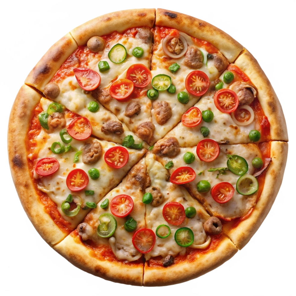 Delicious pizza on transparent background png