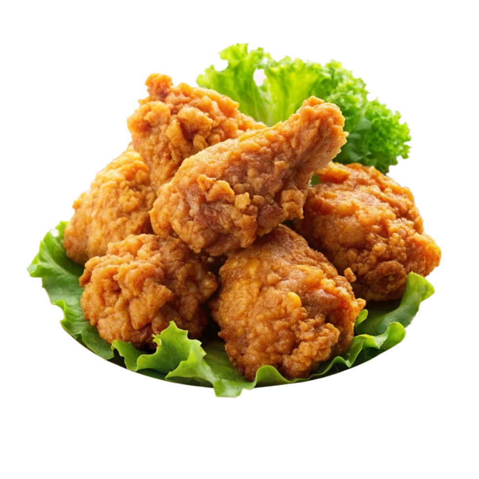 Delicious fried chicken on transparent background png