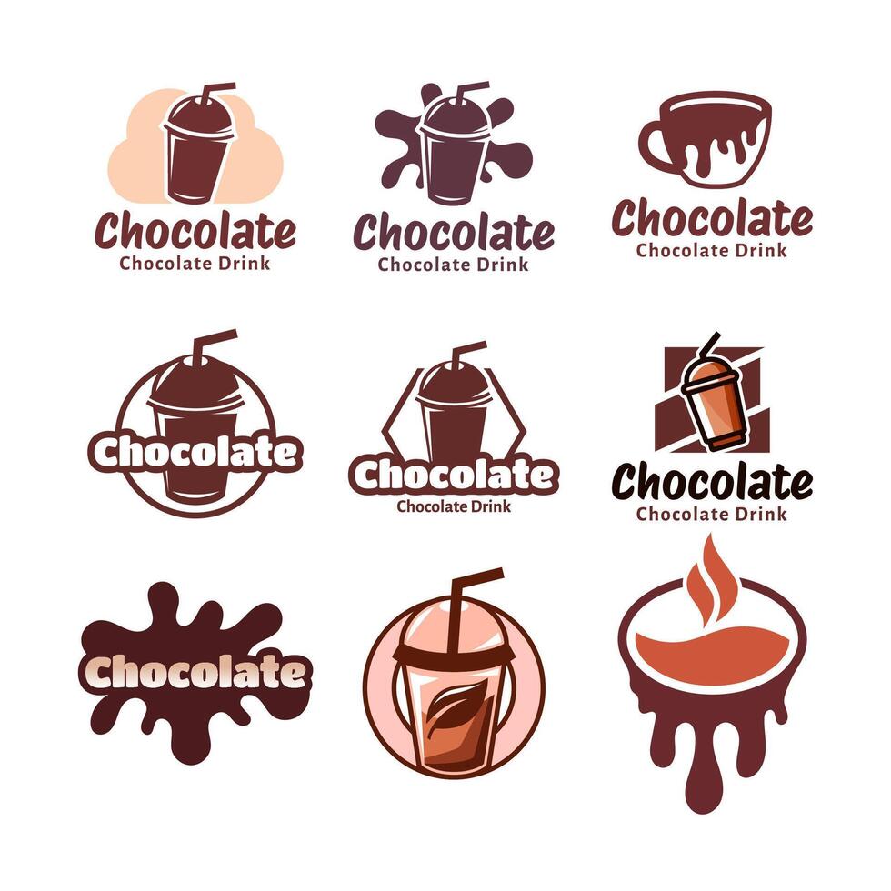 Set of chocolate drink logo icon concept illustration vector