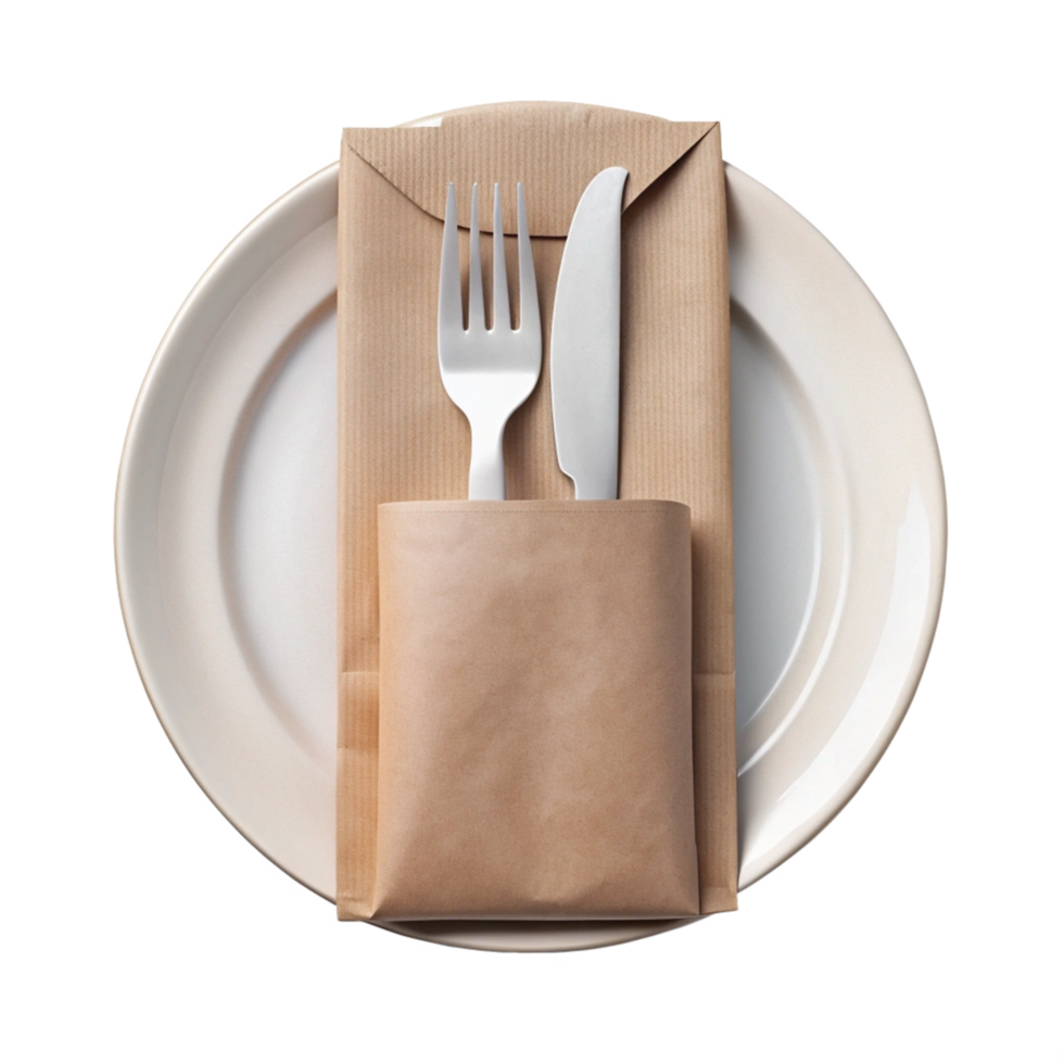 Beautiful High Quality Cutlery Pouch Isolated on Transparent Background png