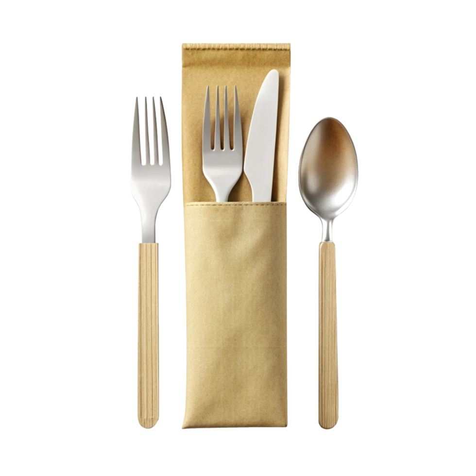 Beautiful High Quality Cutlery Pouch Isolated on Transparent Background png