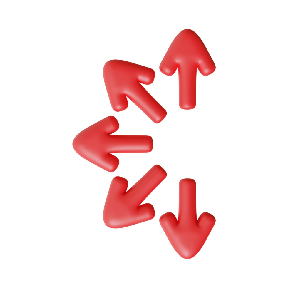 Red Arrow. 3d Red Arrow. 3D Red arrow In Different Style and shapes png