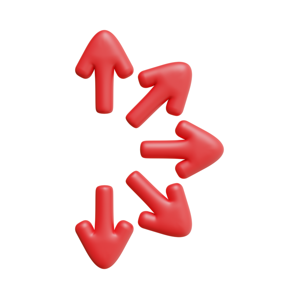 Red Arrow. 3d Red Arrow. 3D Red arrow In Different Style and shapes png