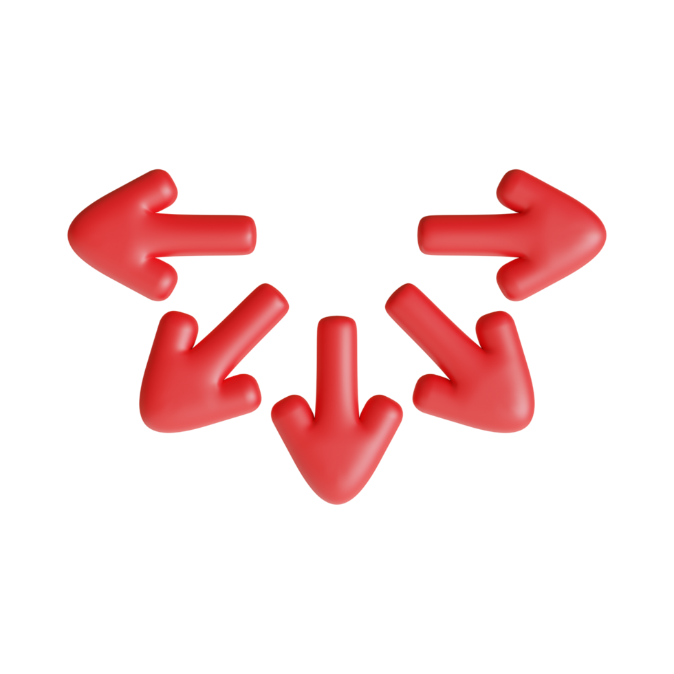 Red Arrow. 3d Red Arrow. 3D Red arrow In Different Style and shapes png