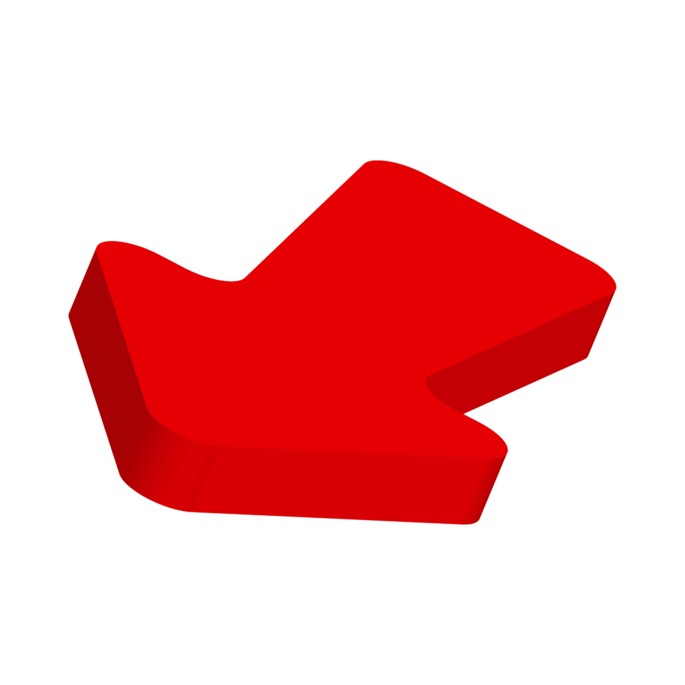 Red Arrow. 3d Red Arrow. 3D Red arrow In Different Style and shapes png