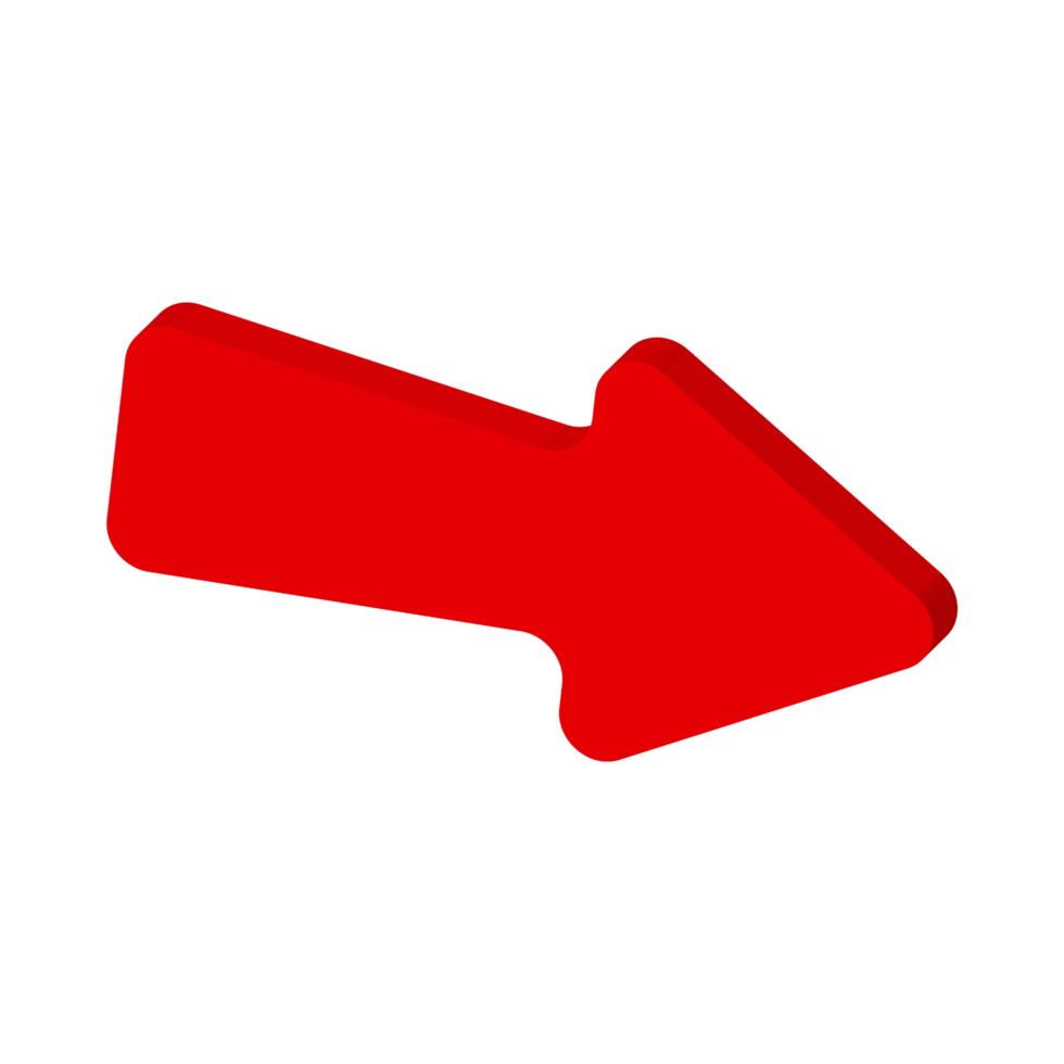 Red Arrow. 3d Red Arrow. 3D Red arrow In Different Style and shapes png