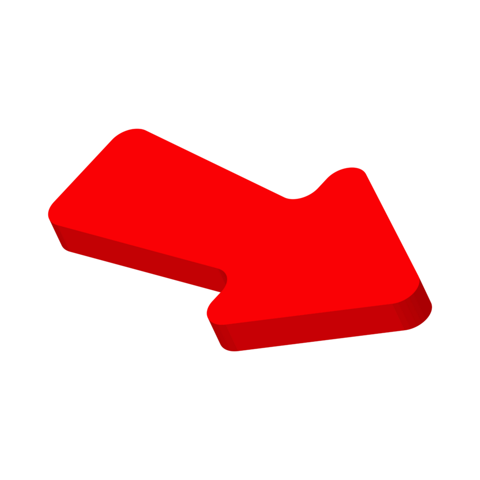 Red Arrow. 3d Red Arrow. 3D Red arrow In Different Style and shapes png